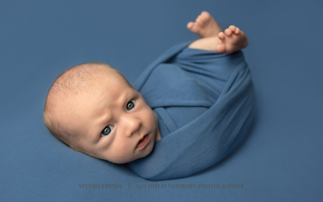 Meet Ronan – Baby Boy in Blue | San Diego Newborn Session