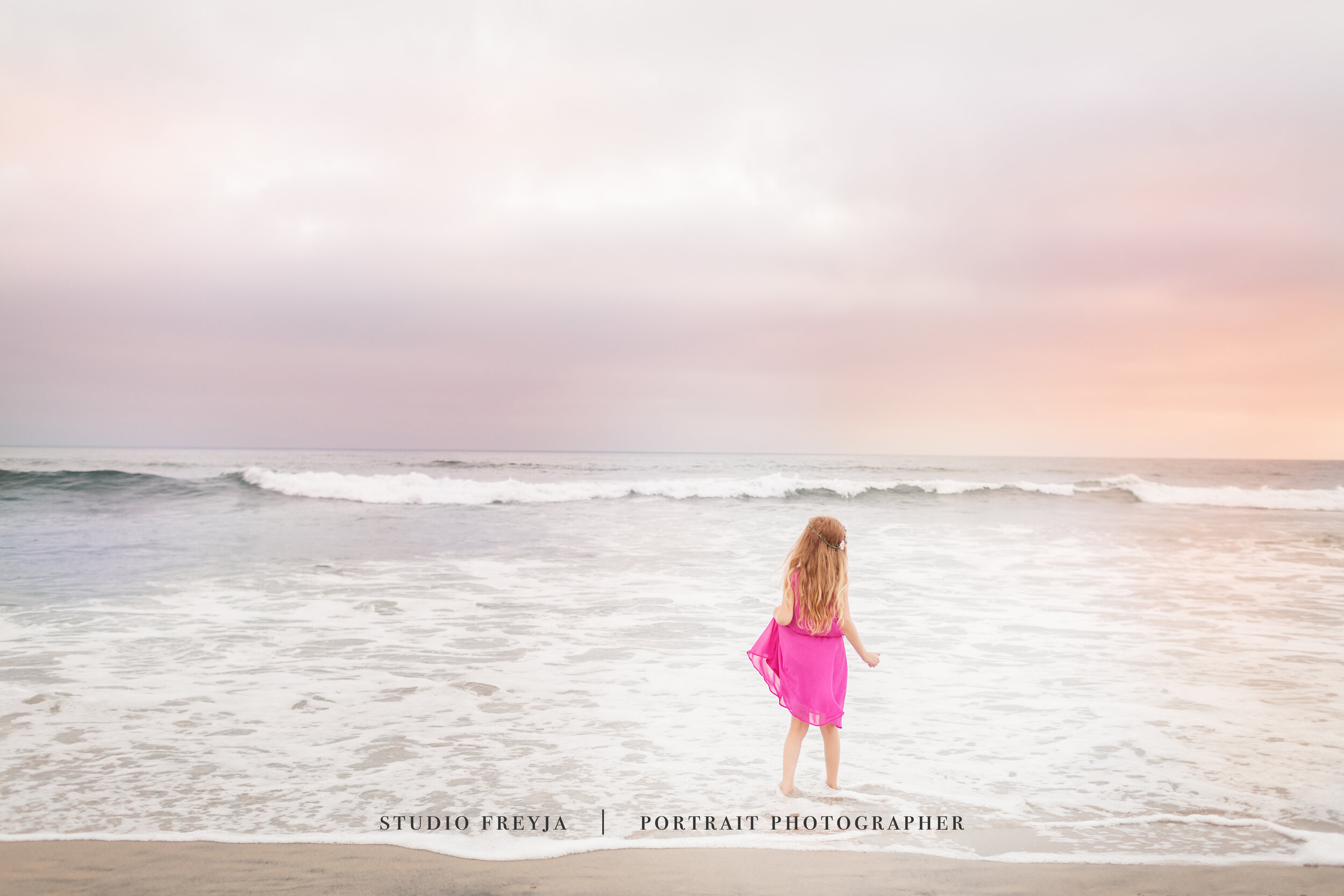 Girl Portrait on Carlsbad State Beach during Family Mini Session