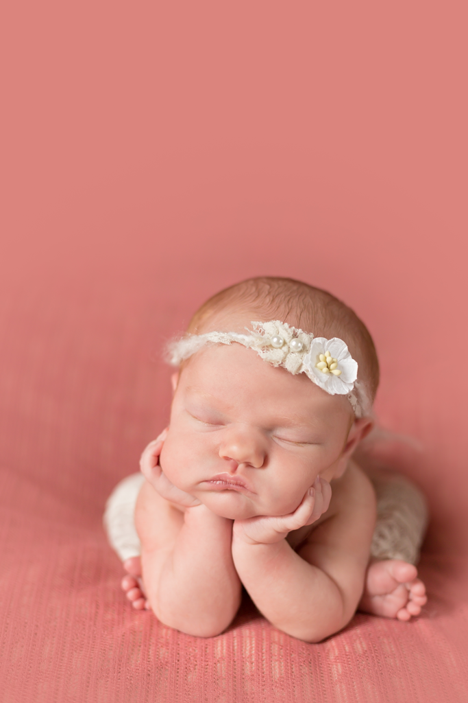 Newborn Photography Session in San Diego CA - Baby Girl doing Froggy Pose