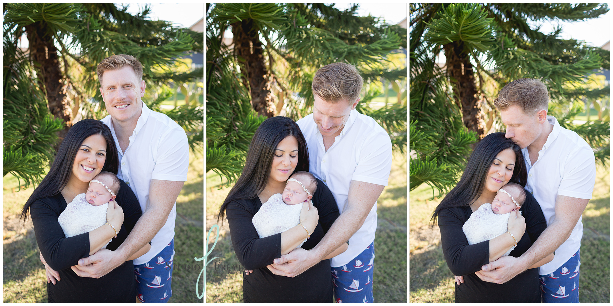 Outdoor parent pictures at in-home newborn session in San Diego