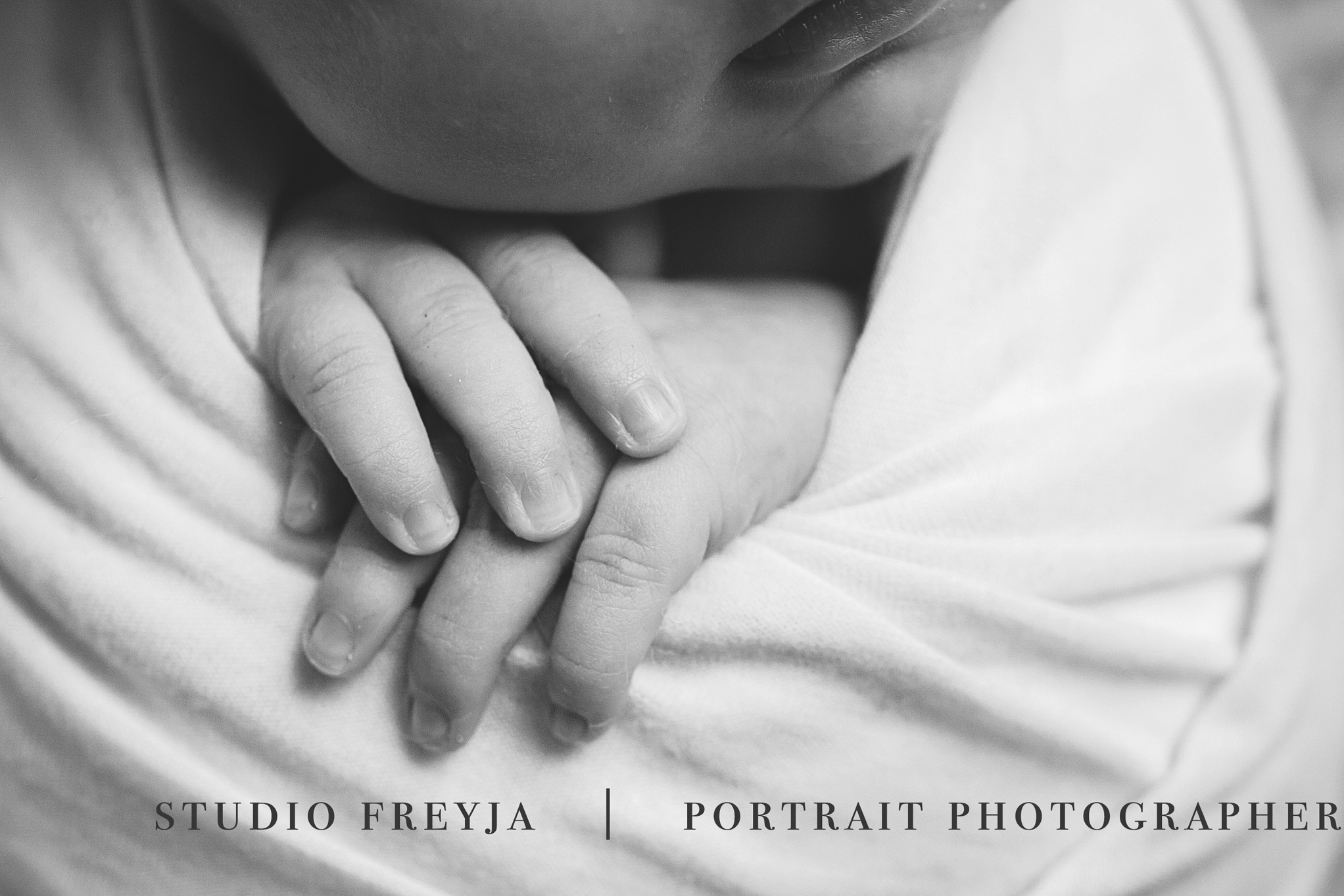 BW Details of Hand from San Diego Newborn Photography Session