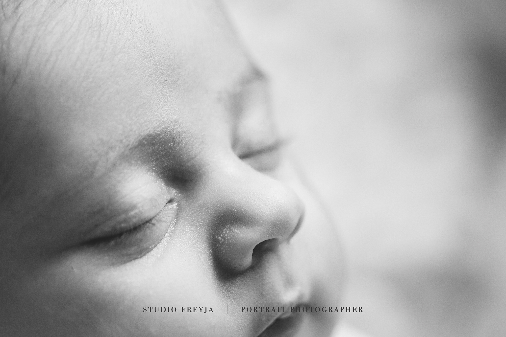 BW Details of Eyes from San Diego Newborn Photography Session