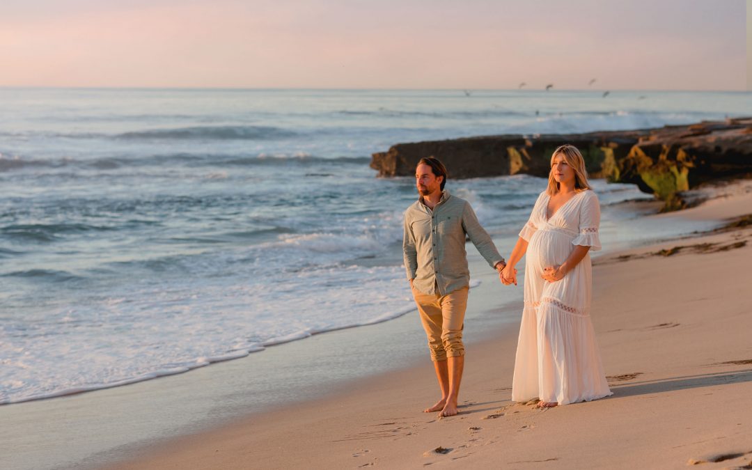 San Diego Maternity Picture on the Beach with mom and dad