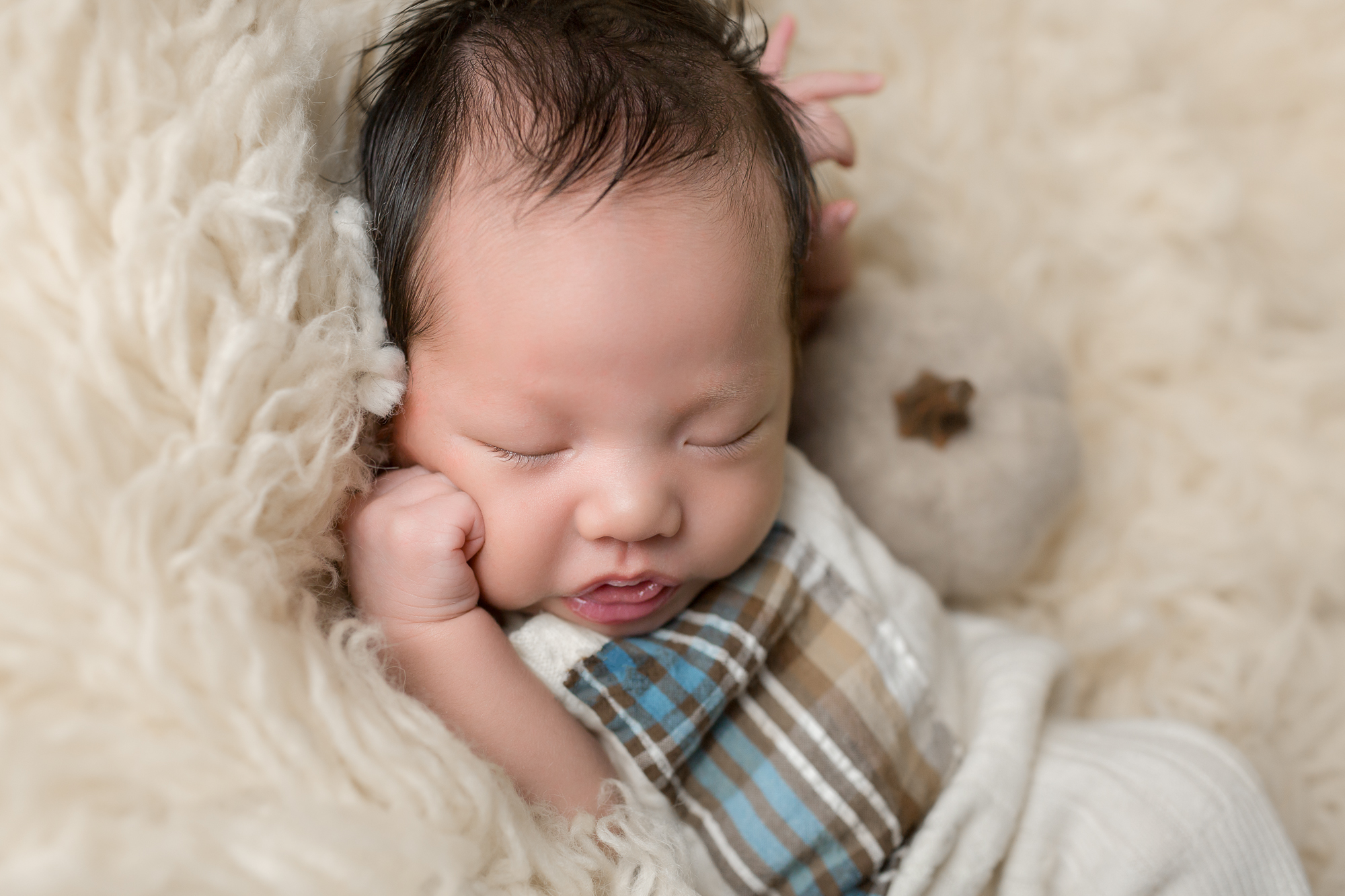 Baby Rome with Pumpkin by San Diego Newborn Photographer Studio Freyja Newborns