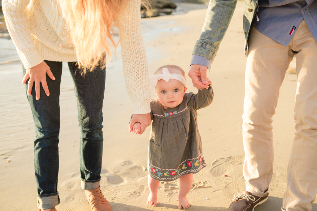 Sunset Family Pictures on the Beaches of La Jolla by Local San Diego Family Photographer