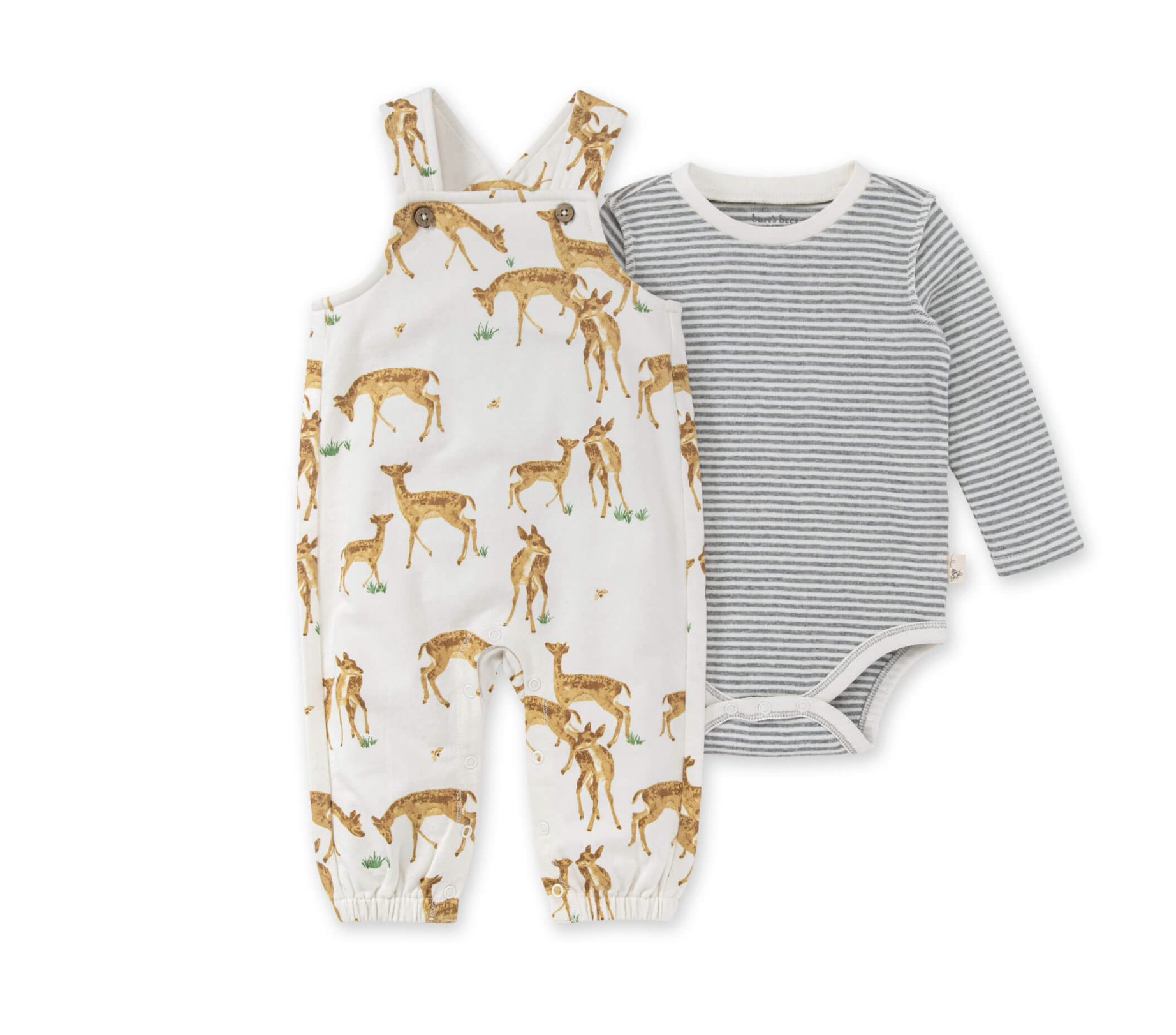 Best Baby Clothing Brands Burts Bees Jumpsuit and Bodysuit set with deers