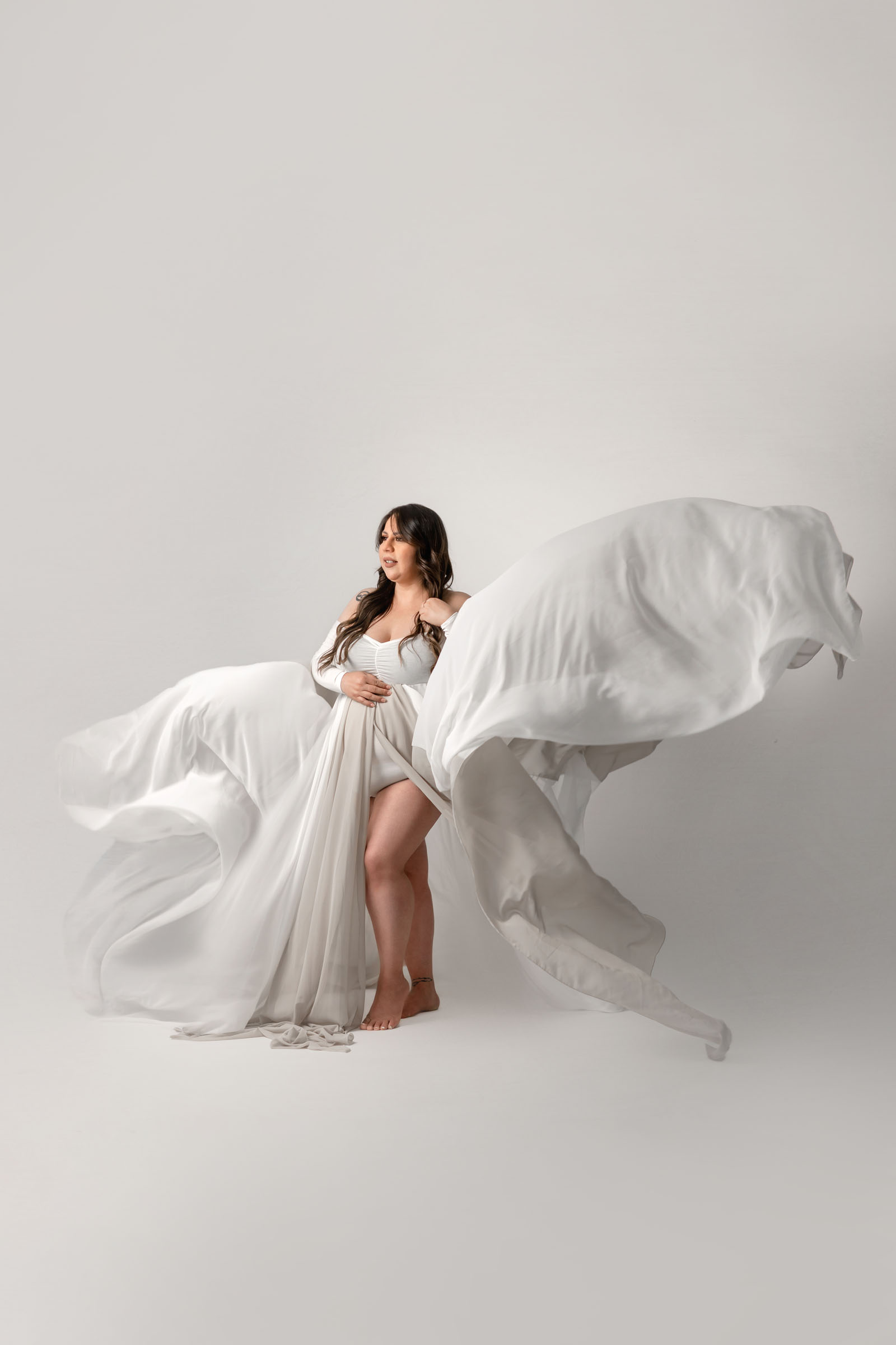 Double Trouble Maternity Gown sample from San Diego Studio Maternity Photoshoot