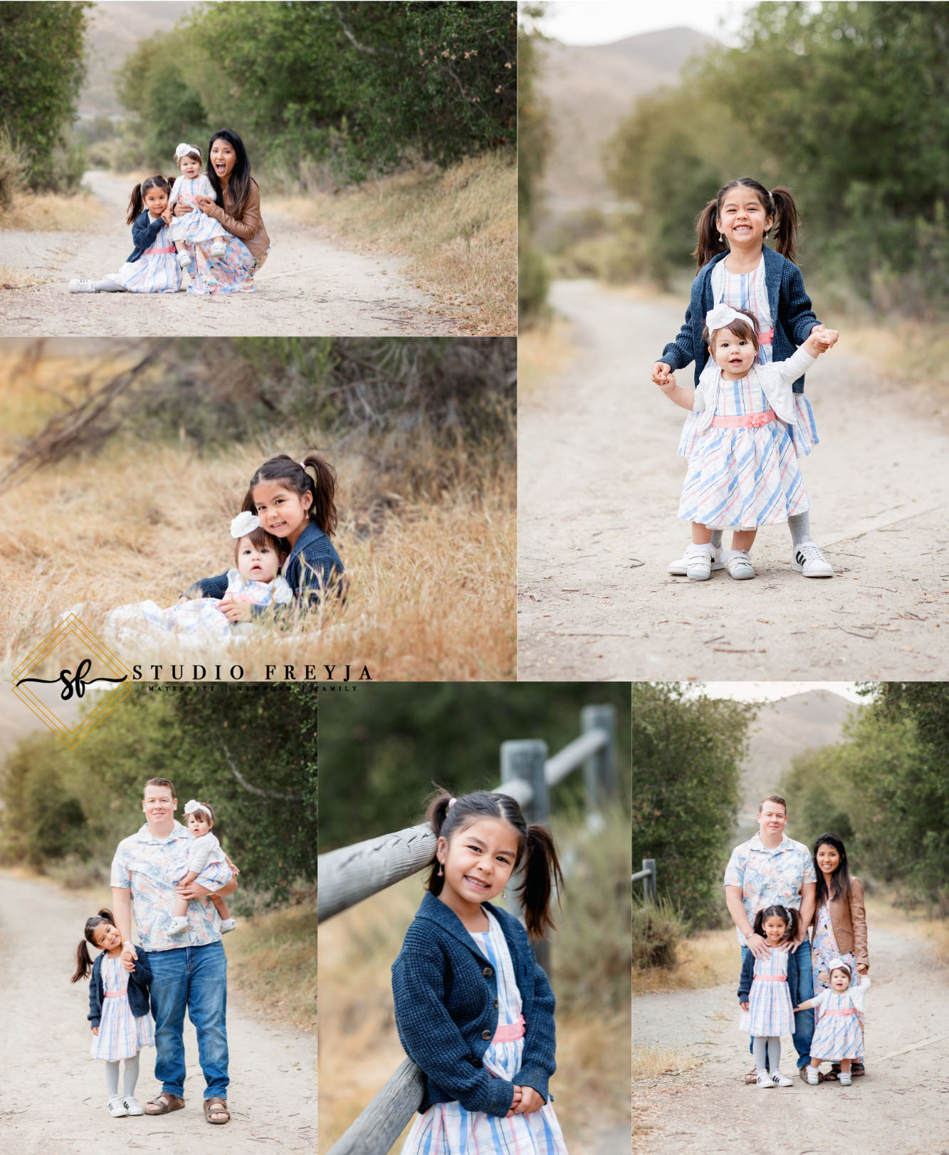 Collage of Family Pictures at Mission Trails Outdoor Cake Smash Pictures by San Diego Baby Photographer