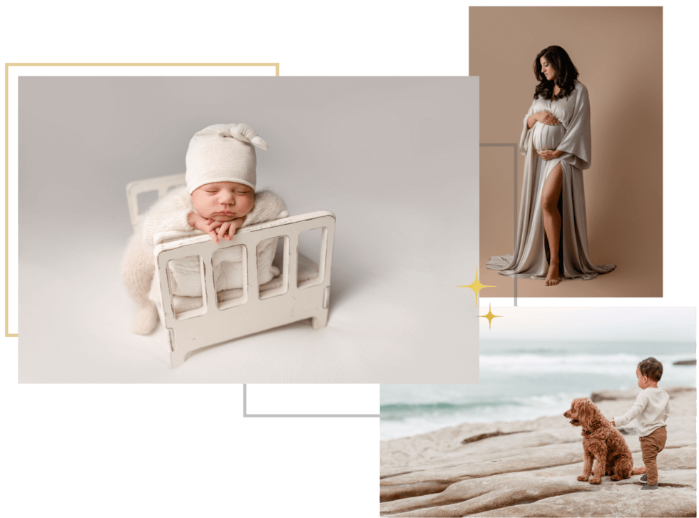 Luxury Maternity, Newborn and Family Photographer in San Diego Website Image Collage