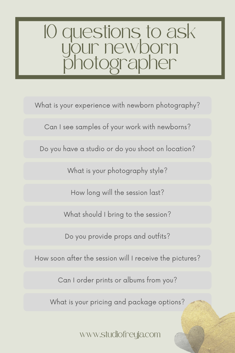 10 Questions to ask your newborn photographer
