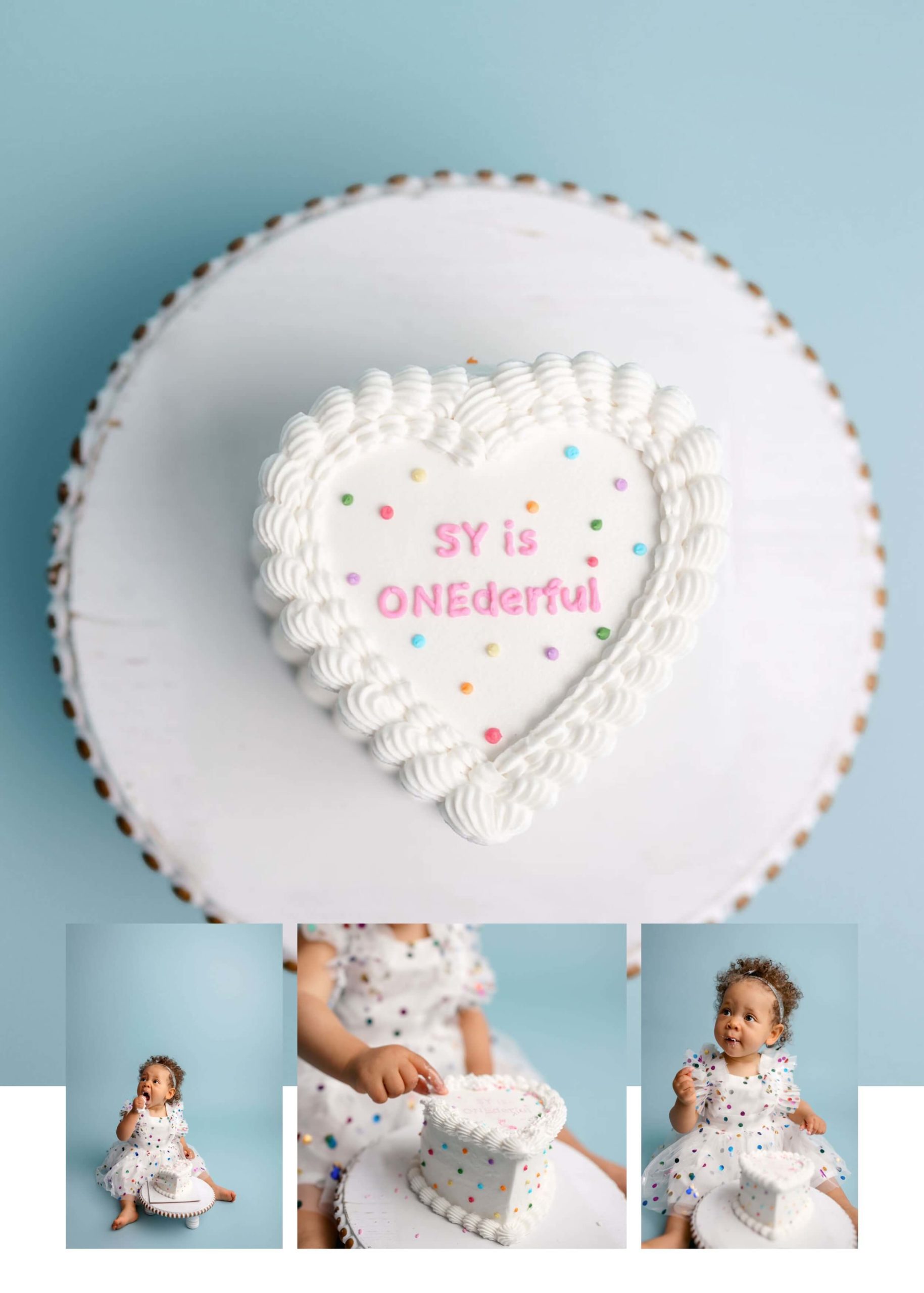 It's a ONEderful Heart shaped Cake especially made for these La Mesa Studio Cake Smash Pictures