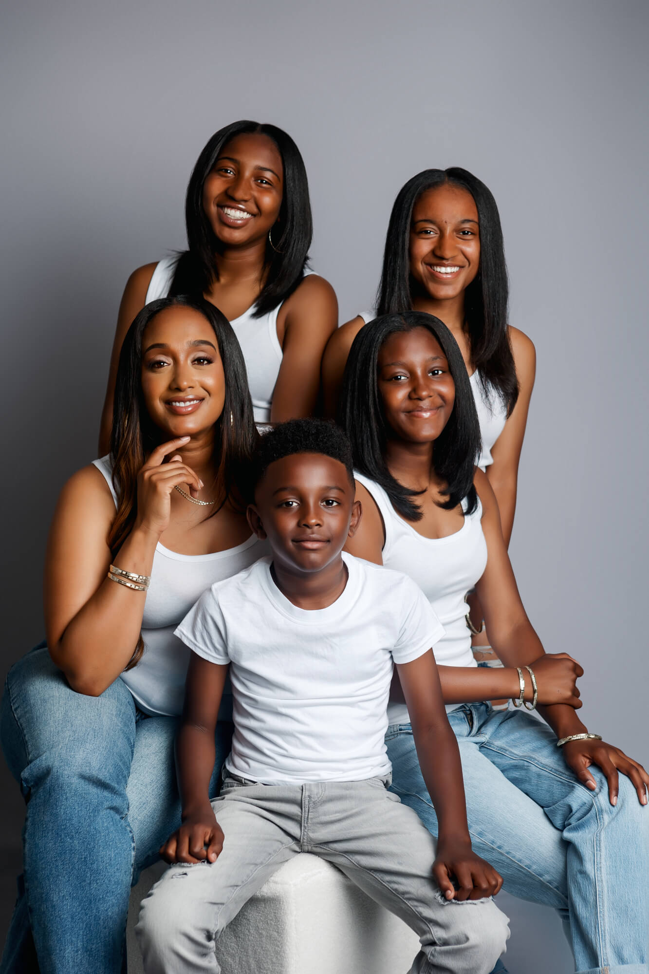 Studio Family Portrait in San Diego of a black family